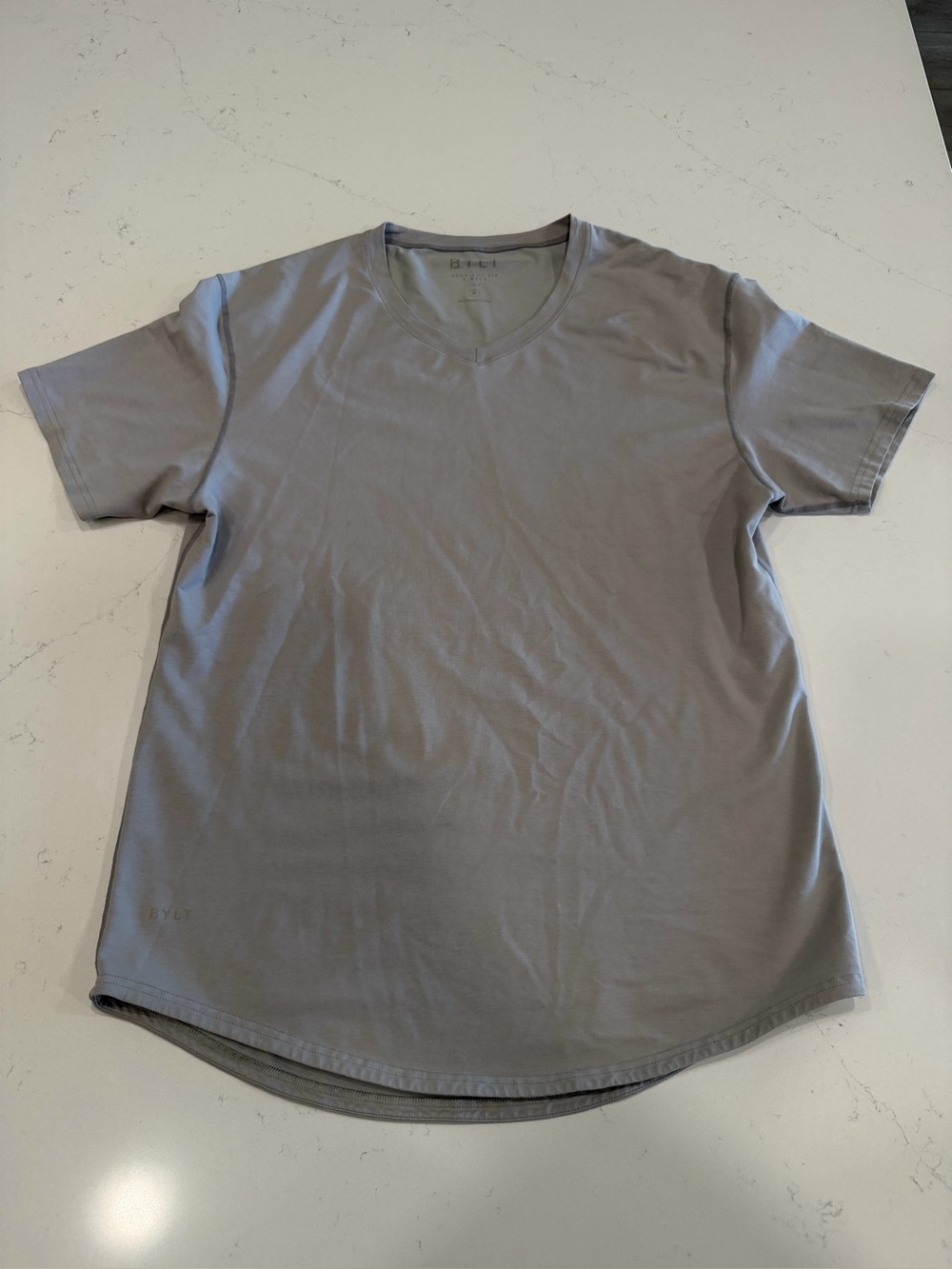 BYLT Basics Men’s Gray Lux Drop Cut V-Neck - XL